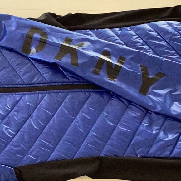 DKNY NEW SPORT HOODED JACKET COAT ZIP UP PACKABLE PUFFER COBALT BLUE SMALL - Picture 9 of 9